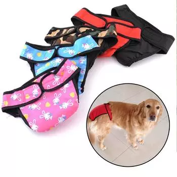 Briefs Washable S-XL Dog Physiological Pants Female Dog Shorts Diaper Sanitary Dog Supplies Panties Menstruation Underwear Accessories L камуфляжный