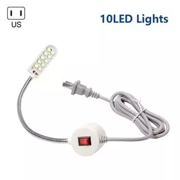 Bright 360° Flexible Sewing Machine Lighting Lamp Work Light Industrial with Magnetic Mounting Base US Plug-10 led