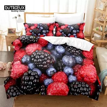 Bright Fruit Duvet Cover Set, Fashion Bedding Set, Soft Comfortable Breathable Duvet Cover, For Bedroom Guest Room Decor EU single(135x200cm)