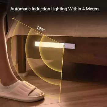 Bright Rechargeable Closet Lights,3 Colors Dimmable Motion Sensor Night Light,Battery-Operated for Kitchen Cabinet,Under Counter WHITE