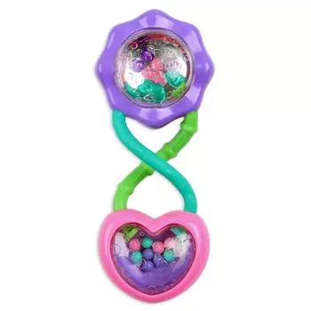 Bright Starts Barbell Rattle месяцы и Rattle Pink 8672 [3 вверх]