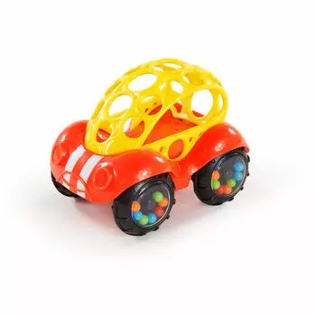 Погремушка-роллер Bright Starts Oball Roll, месяцы и коляска, игрушечная машинка, погремушка для прорезывания зубов, подарок ребенку, красный 81558 и [0 вверх]