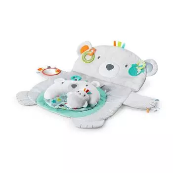 Bright Starts Tummy Time Prop Play Месяцы белого медведя и Лежание на животе Сидя Обучение кончиков пальцев Игра с руками 10841 и [0 вверх] белый
