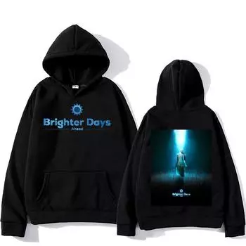 Brighter Days Ahead Графический принт Толстовка ArianaGrande Мода Новая эстетическая толстовка Y2K Идеальные подарки для фанатов Одежда Пуловер XS чёрный