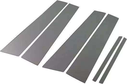 BRIGHTZ Finish Stainless Steel Black Plated Pillar Panels for Toyota Camry Visors Ultra-Mirror ACV40/ACV45 (No Required) (6-Piece Set) [PIL-BLA-154]