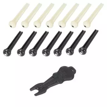 BRIIKPP Набор колышков для бриджа акустической гитары, замена, бежевый/черный, акустический, 36 штук колышков/бридж