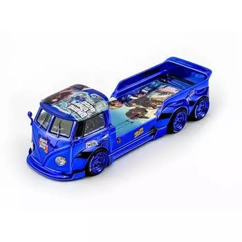 Брикхаус Либерти 1:64 Синий VW T1 6x6 Эвакуатор с бортовой платформой Спортивная модель литой металлической машины