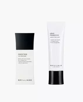 Brilliage Makeup Base Serum Fitting Glow Set от Chiaki + (20) [Основа под макияж] SPF25/PA++ [Тональный крем] SPF20/PA++ [Бренд Shimada]