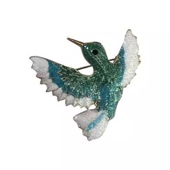 Бриллиантовая бабочка брошь шарф свитер аксессуары One Size синий