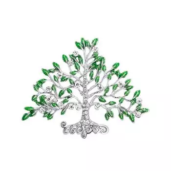 Бриллиантовая брошь «Дерево жизни», женская универсальная эмалевая булавка, персонализированная антибликовая брошь с аксессуарами
