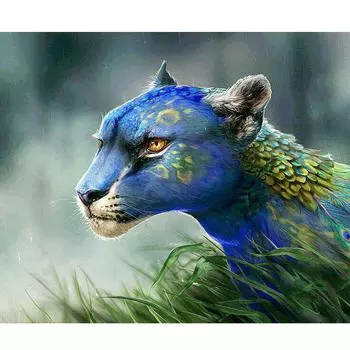 Алмазная картина Мультфильм Животное Леопард Вышивка крестом Пейзаж Алмазная вышивка Домашнее рукоделие 20X30CM
