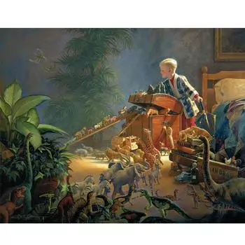 Алмазная вышивка 5D Алмазная картина Полная круглая ручная работа Украшение для дома 20X30CM