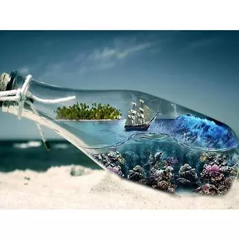 Алмазная картина Бутылка Алмазная вышивка Полная вышивка крестом Алмазная мозаика Пейзаж Набор Подарок 20X30CM