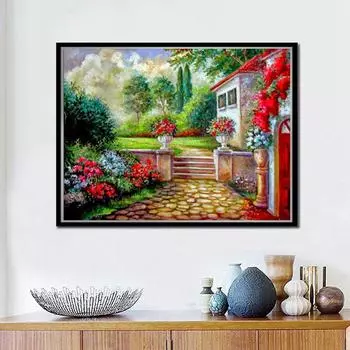 Алмазная картина Двор Алмазная мозаика Алмазная вышивка крестом Декор 20X30CM