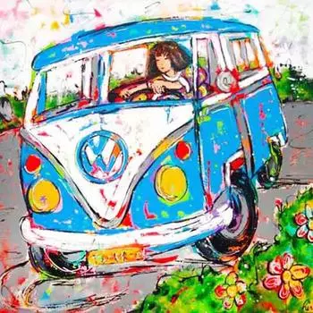 Алмазная картина Наклейки Декоративная живопись Стразы Вышивка крестом Алмазная вышивка Catoon Girl 30x30CM