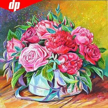 Алмазная картина Полные круглые цветы Стразы Алмазная вышивка крестом Наборы 30x30