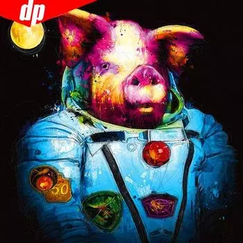 Алмазная картина Полная круглая вышивка с изображением животных 30x30