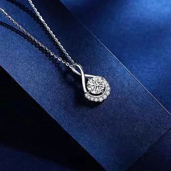 Бриллиантовое ожерелье с каплями воды Простой Особый интерес Легкая роскошь Серебро S925 Темперамент Дикий 925