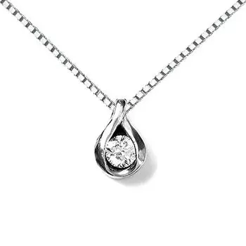 Бриллиантовое ожерелье с одной каплей венецианской цепочки в коробке [Diamond Lab] женское 0,07 карата [подарочный набор]