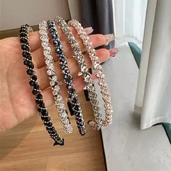 Бриллиантовый кристалл повязка на голову для женщин легкий роскошный простой повязка на голову темперамент повязка на голову аксессуары для волос белый