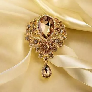 Бриллиантовый сплав нагрудный цветок женская европейская и американская стеклянная подвеска брошь булавка аксессуары 1 * Brooch чёрный