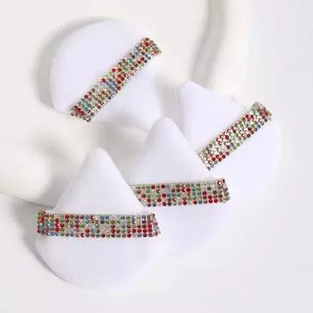 Бриллиантовый треугольный спонж-пуховка бархатная треугольная пуховка для пудры для лица, инструмент для макияжа, мягкий гладкий спонж для макияжа 4pcs белый