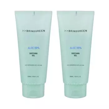 Bring Green Aloe 99% успокаивающий гель Double Plan, 300 мл, 2 шт.