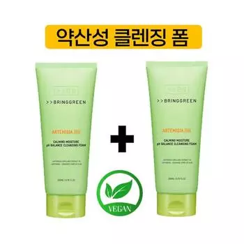 Bring Green Artemisia Слабокислотная очищающая пенка 250 мл, 200 мл, 2 шт.