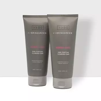Bring Green Bamboo Charcoal Pore Purifying Foam 200 мл Double Plan 400 мл, 1 шт.