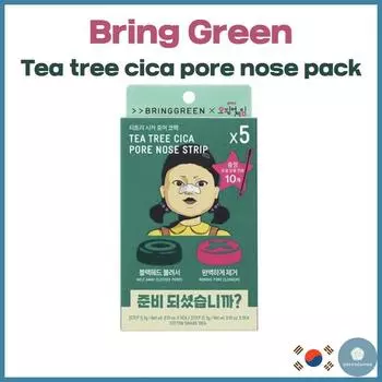 [Bring Green] игра с кальмарами Чайное дерево Cica Pore носовая маска 5 листов