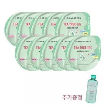 Bring Green Modeling Pack 28g 10 pieces (+Tea Tree Cica Soothing Toner 250ml), 1 set, 10 pieces