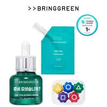 [Bring Green+Squid Game] Сыворотка от проблем с цинком Teca 25 мл + сменный блок 25 мл + Squid Game 2 Gonggi Play