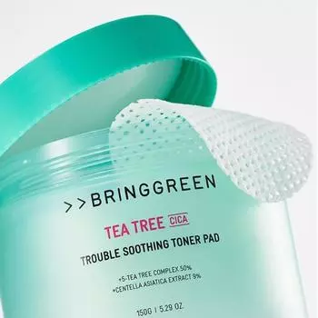 BRING GREEN TEA TREE CICA НЕИСПРАВНОСТИ ТОНЕР-ПОДДУШКА 150 г * 90 шт. 1ea (90ea)