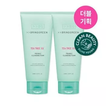 Bring Green Tea Tree Cica Trouble Очищающая пенка 200 мл Double Plan_NEW 200ml+200ml