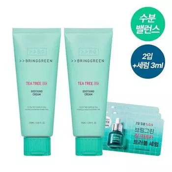 [BRING GREEN] Успокаивающий крем с чайным деревом и центеллой азиатской Плюс 100 мл + Набор-дуэт 100 мл