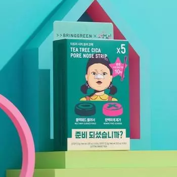 [Bring Green X Squid Game] Bring Green Tea Tree Cica Pore 5 полосок (3 варианта) 1PCS