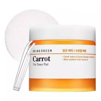 BRINGGREEN Carrot Vita Toner Pad, 60 шт.