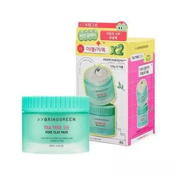 BRINGGREEN Чайное дерево Cica Pore Clay Pack 120 г, двойной набор (+120 г) _НОВЫЙ