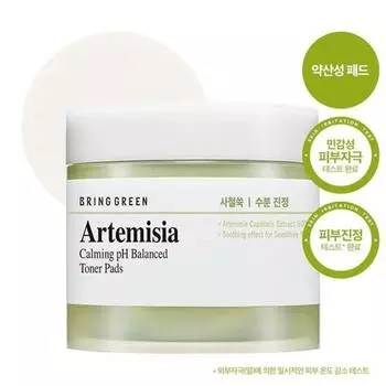BRINGGREEN Подушечки с тонером Artemisia Calming pH-сбалансированные, 75 листов