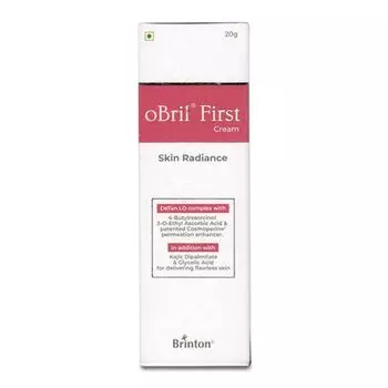 Brinton OBril First Cream с дипальмитатом койевой кислоты и гликолевой кислотой | Выравнивает тон кожи, уменьшает темные пятна, улучшает текстуру и обеспечивает безупречную кожу 20 г