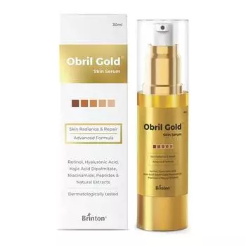 Brinton Obril Gold Skin Serum с гиалуроновой кислотой, ретинолом и койевой кислотой | Протестировано дерматологами | Для всех типов кожи | Для мужчин и женщин - 30 мл