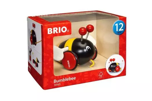 BRIO 30165 Pull Toy Ages Pull Wooden Educational Bumblebee, 1+ (Pulling Car, Toy, Toy)