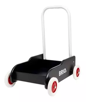 BRIO 31351 Тачка, черная, для детей от 9 месяцев (Игрушка-фургон Катаката, Деревянная игрушка, Развивающая игрушка, Практика ходьбы)