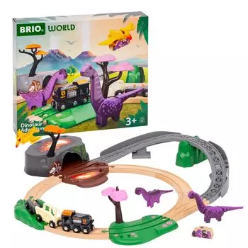 BRIO Dinosaur Adventure Set 36094 Ages 3 and up Toy Wooden Rail (Train Dinosaur)