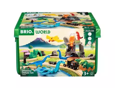 BRIO Dinosaur Deluxe Set 36104 Ages 3 and up Toy Wooden Rail (45 pieces) (Train Dinosaur)