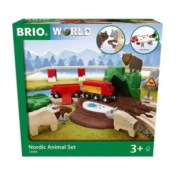 BRIO Forest Animal Set 33988 Wooden Rail Toy Ages 3 and up (26 Pieces)