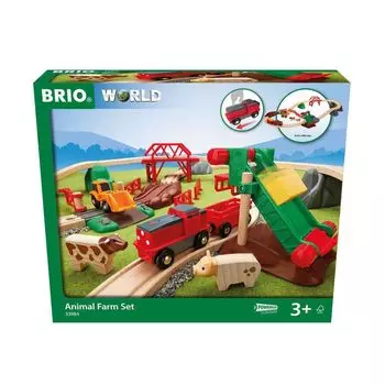BRIO WORLD Animal Farm Set Rail 33984 [Деревянная игрушка]