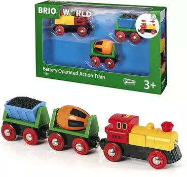 BRIO WORLD Power Action Train [3 детали] Возраст от 3 лет и старше (Игрушечный поезд, деревянные рельсы, электровоз) 33319