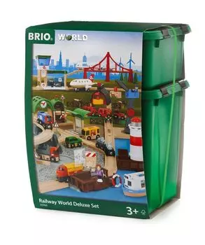 BRIO WORLD World Deluxe Set Wooden 33766 [Поезд, Корабль, Самолет, Игрушка, Рельс]