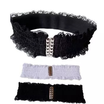 [brisand] Ретро Тотем Широкий Пояс Эластичный Стрейч Платье Пояс Пряжка Женский Ремень One Size чёрный